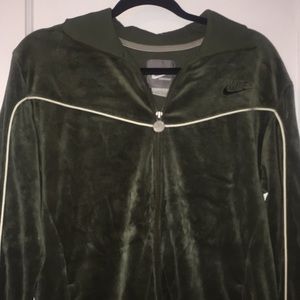 Dark green velvet nike jacket